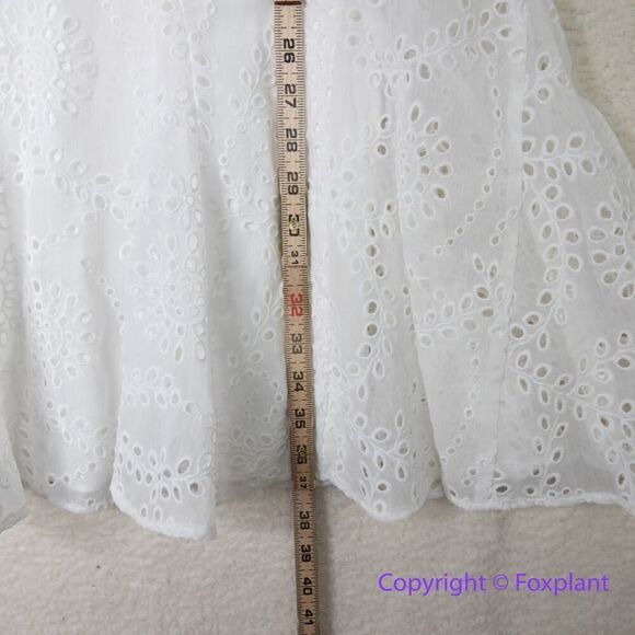 New! White House Black Market Long Sleeve Eyelet Shirt Dress mini, size 8 - Picture 9 of 16
